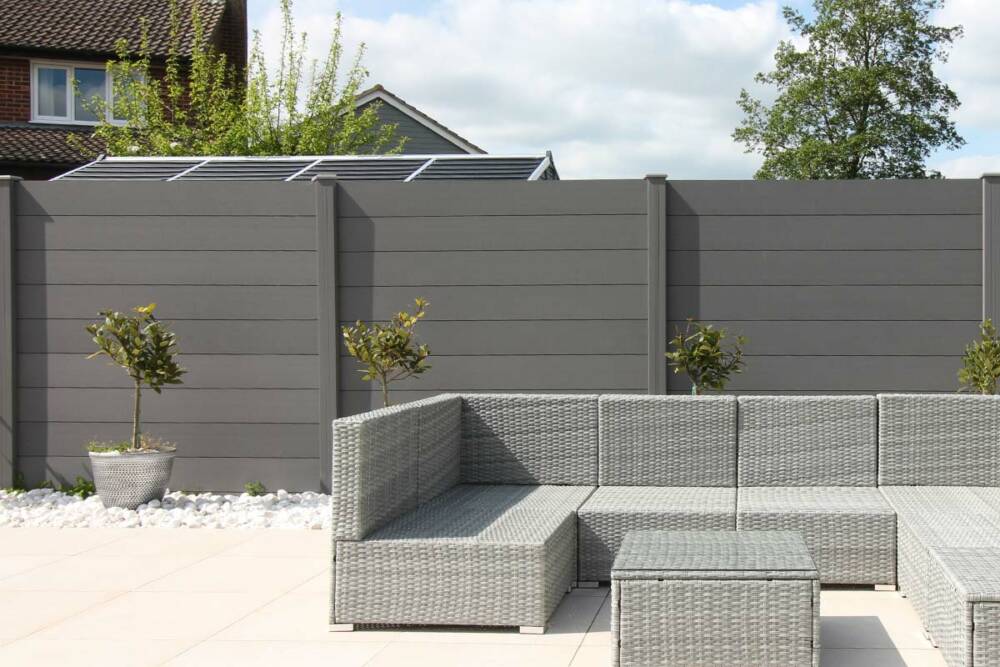 Complete Aged Oak Composite Fence Bundle - Image 4