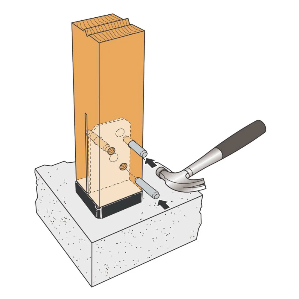 Simpsons Concealed Post Base | 133mm - Image 4