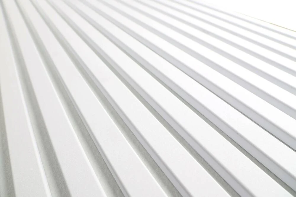 Contemporary White with White Felt Acoustic Wood Wall Panels - Image 4