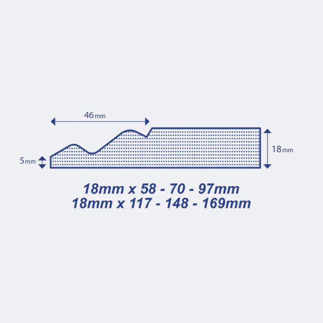 MDF Skirting Board | 117mm x 18mm | Ogee Profile - Image 4