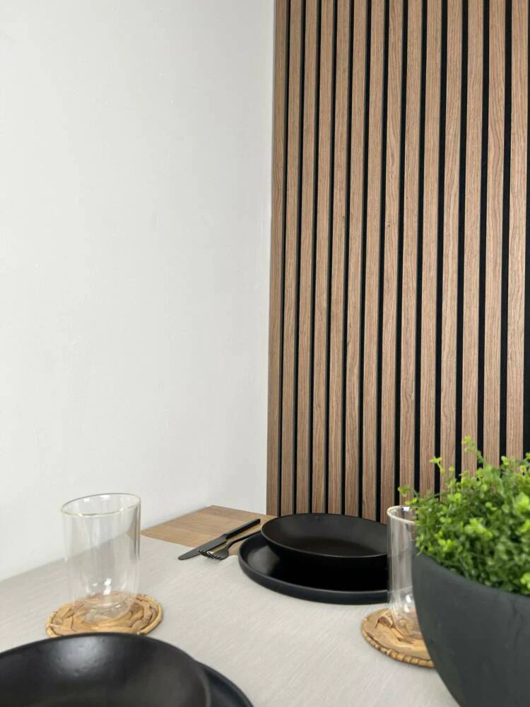Slatpanel Contemporary Walnut Acoustic Wood Wall Panel - Image 4