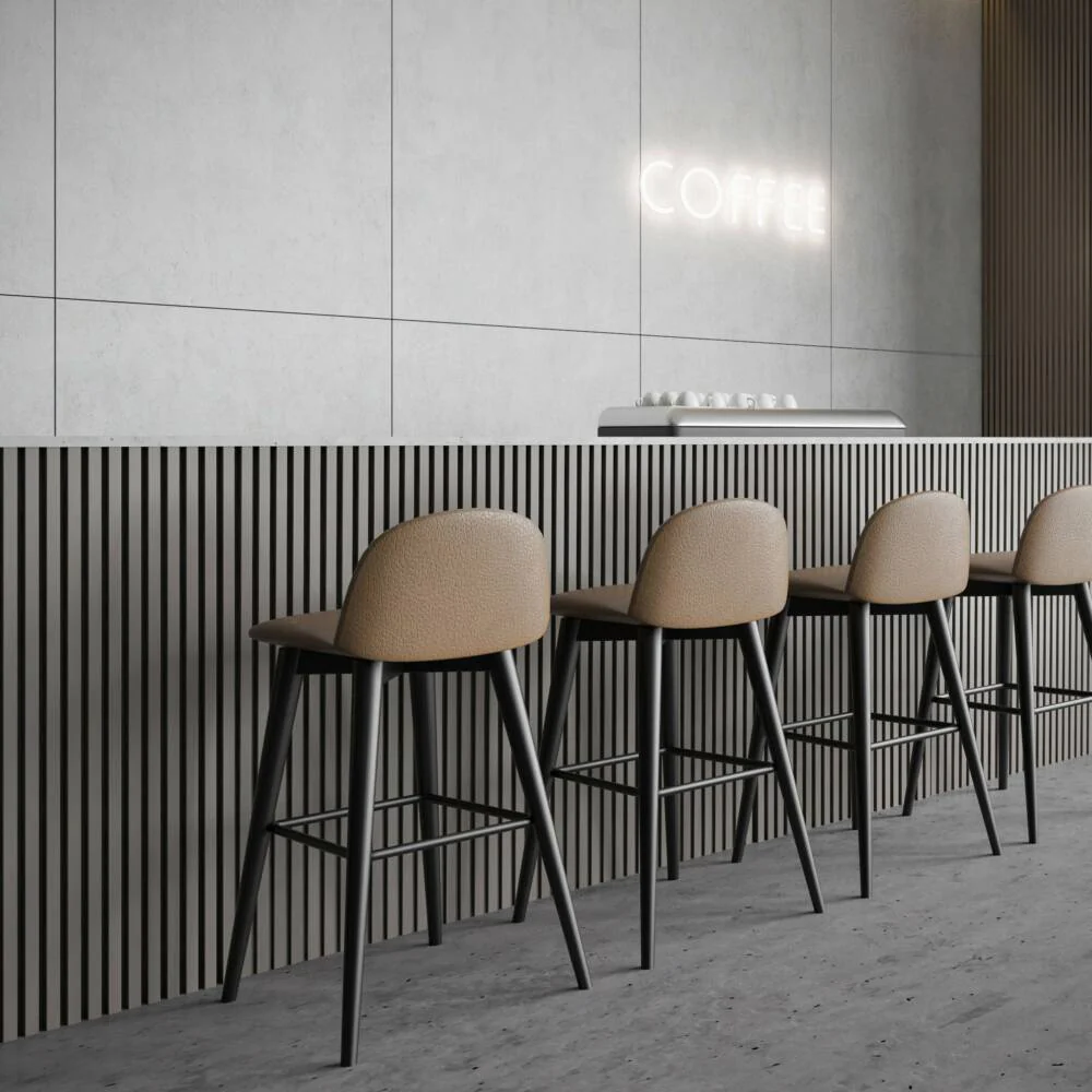 Slatpanel Concrete Grey with Black Felt Acoustic Wood Wall Panels - Image 3