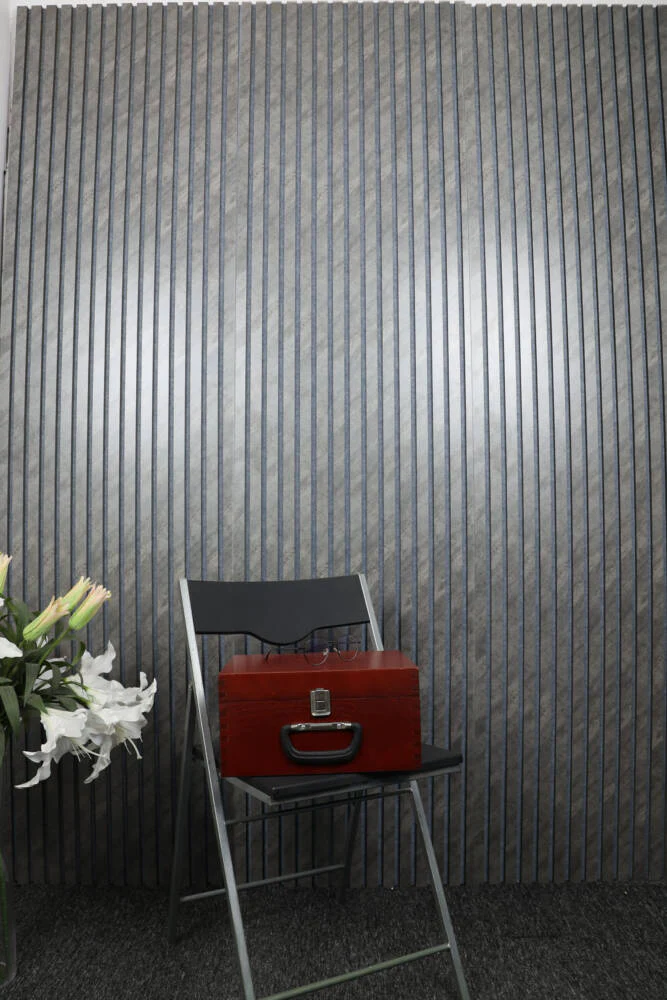 Slatpanel Concrete Grey with Grey Felt Acoustic Wood Wall Panels - Image 4