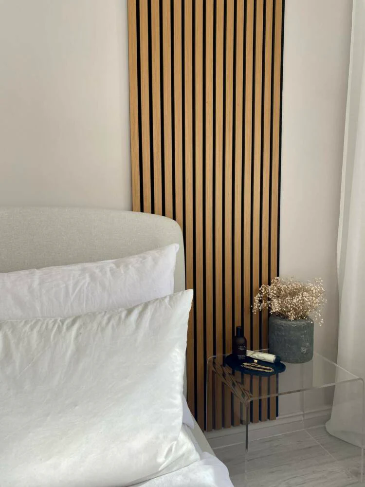 Slatpanel Contemporary Oak With Black Felt Acoustic Wood Wall Panel - Image 3