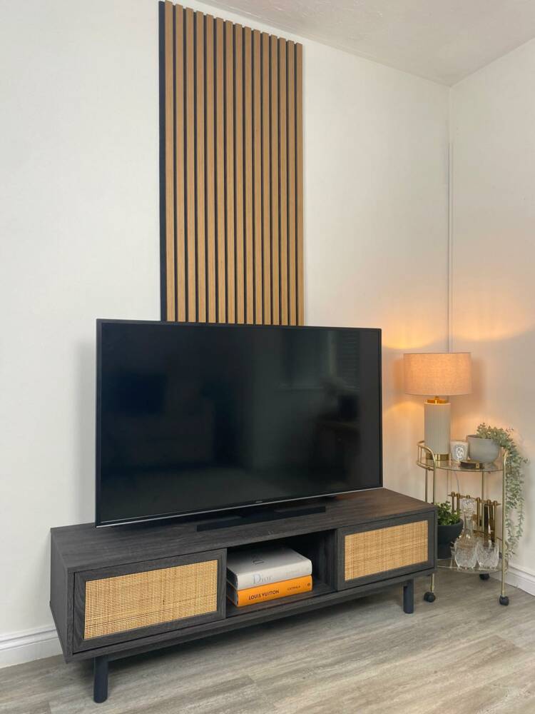 Slatpanel Contemporary Oak With Black Felt Acoustic Wood Wall Panel - Image 4