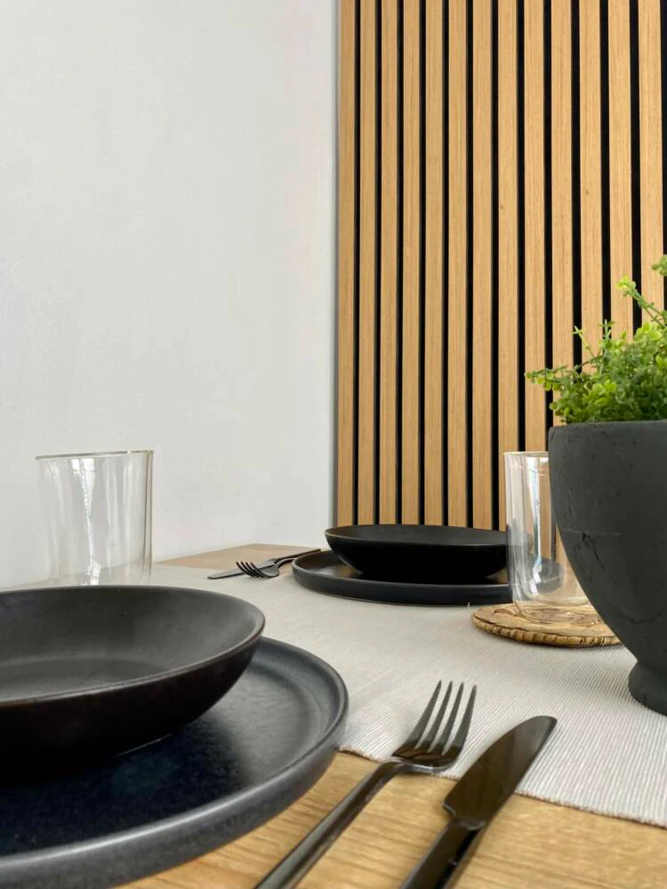 Slatpanel Contemporary Oak With Black Felt Acoustic Wood Wall Panel - Image 6