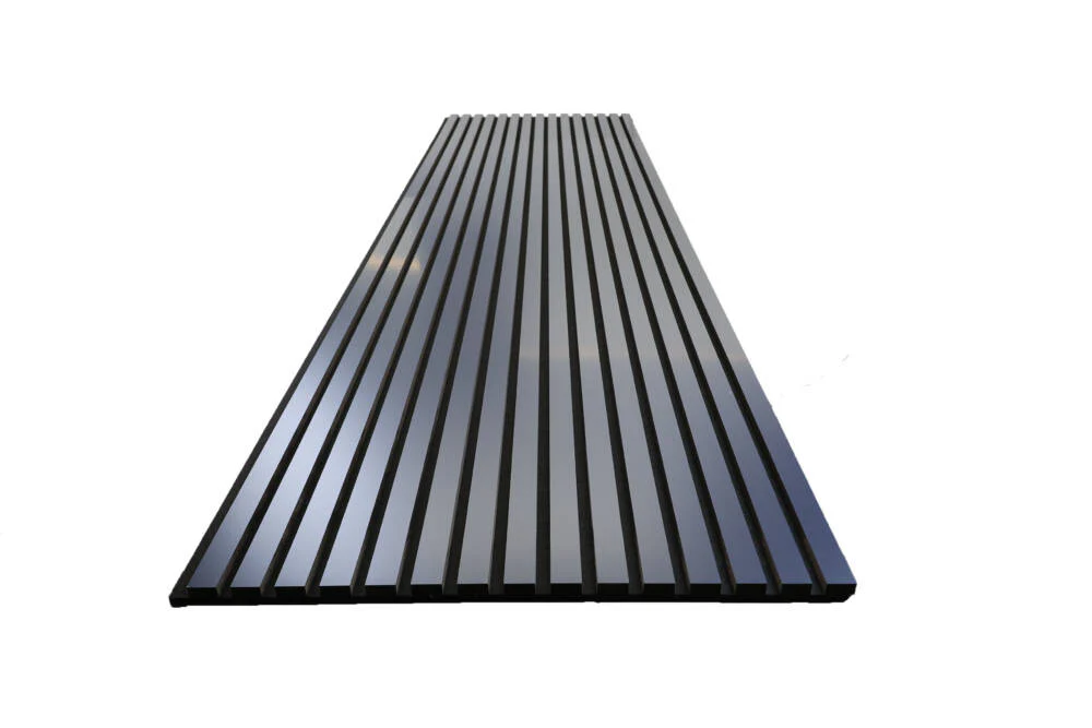 Navy Blue with Black Felt Acoustic Wood Wall Panels - Image 3
