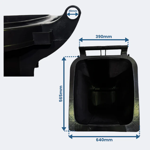 240 Litre Wheelie Bin | Black - Image 4