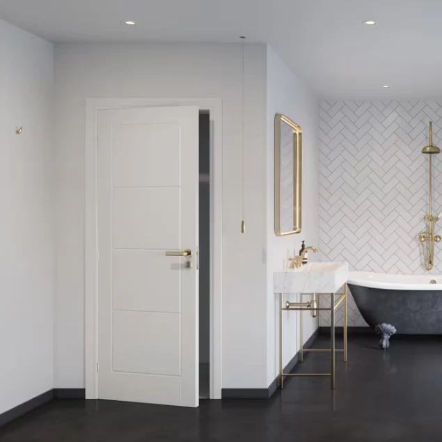 White Internal Door | Ladder 4 Panel Smooth | Standard Core - Image 3